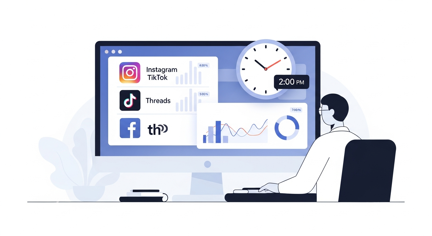 Boostez votre portée 2026 : Heures clés Instagram, TikTok & Crossposting